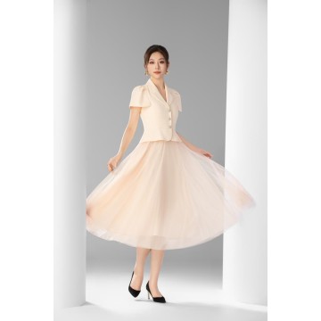 烟粉纱幔小西裙